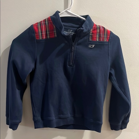 Vineyard Vines Kids Navy and Red Pullover - Picture 1 of 3